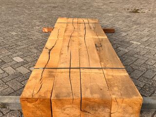 4x Eiken Balken Fijnbezaagd, 200x200mm, Lengte 250cm